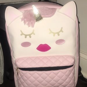 LAST CHANCE Betsey white and pink cat backpack